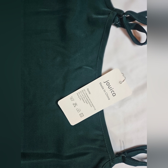 NWT Jouica Womens Green Short Sleeve Adjustable Strap Blouse Size Small - Picture 13 of 13